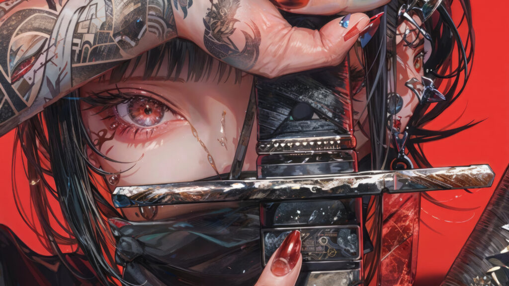 anime-girl-red-eye-tattoo-sword-4k-@0@j